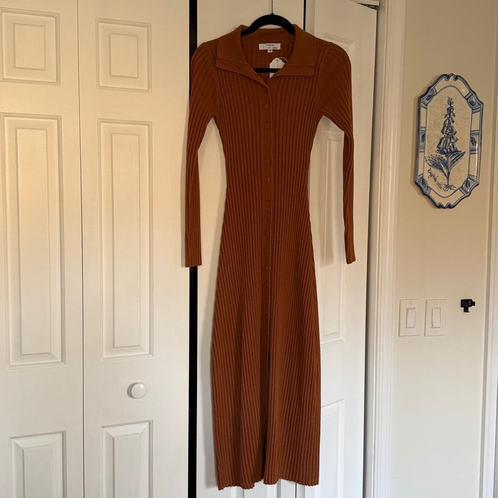 Thakoon Rust Long Sleeve Dress